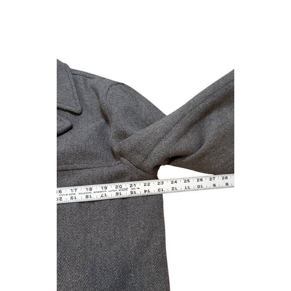 J Crew Ludlow Car Coat Men's Size Large Herringbone Tweed Insulated Overcoat - Picture 7 of 8